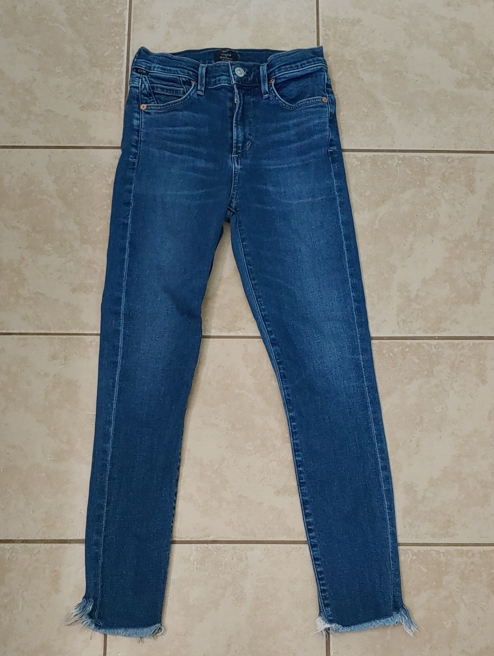 Citizens Of Humanity Jeans Women's 25 Rocket High Rise Skinny Fray Hem Denim